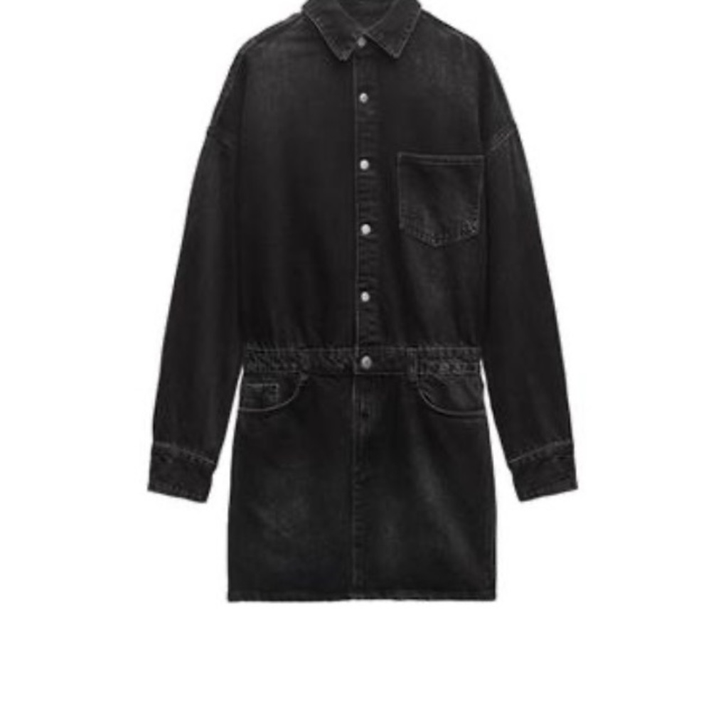 Black Denim Shirt Dress